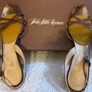 SAKS FIFTH AVE HEELED SANDALS